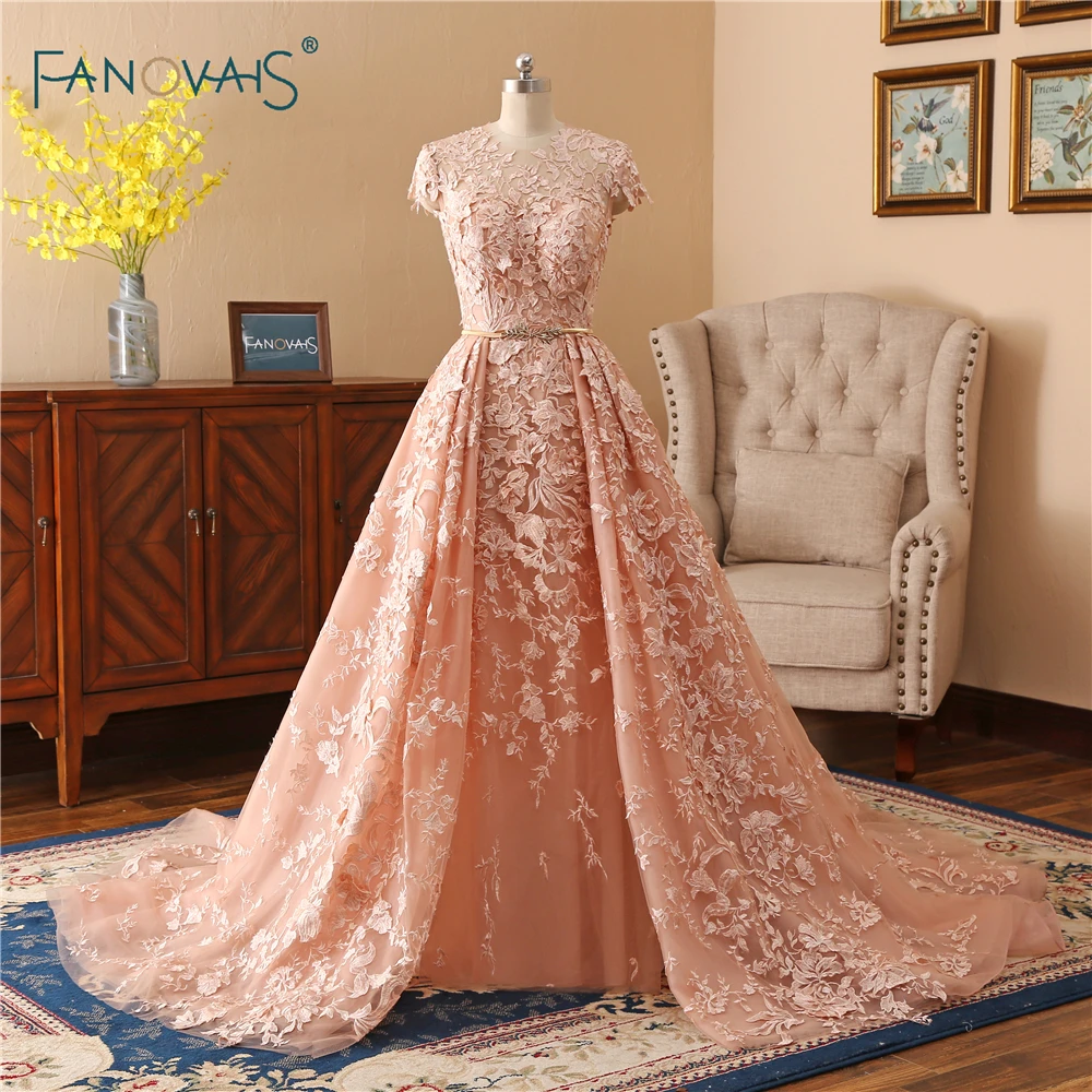 Vintage Lace Mermaid Evening Dresses Long 2019 O-Neck Tulle Applique Beaded Prom Dresses Removable Train Vestido de Fiesta NE4 Vintage Lace Mermaid Evening Dresses Long 2019 O-Neck Tulle Applique Beaded Prom Dresses Removable Train Vestido de Fiesta NE4