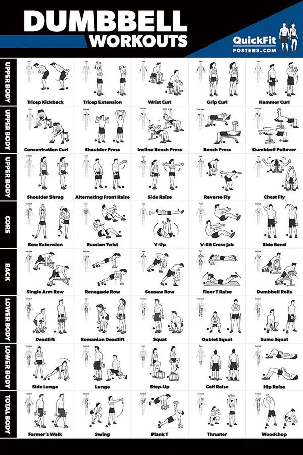 FX158 Dumbbell Ball Workout Barbell Stretching Home Exercises Body Gym Chart Poster Art Silk Canvas Home Room Wall Print Decor