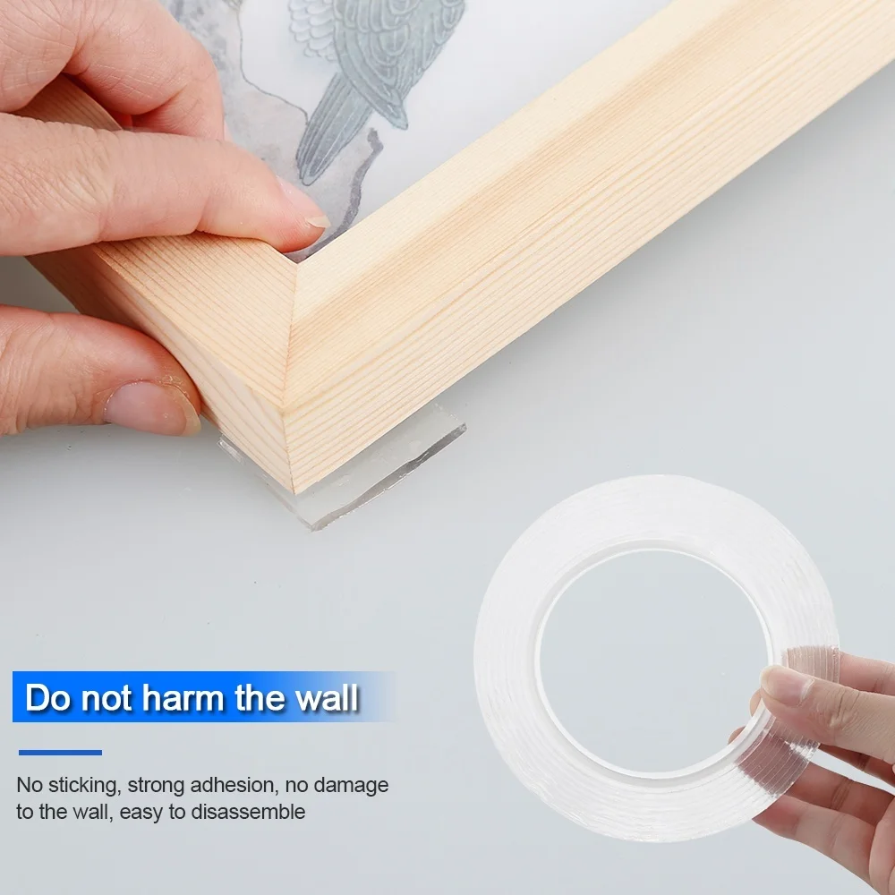 5M Double Sided Tape Transparent No Trace nano magic Tape Reuse Waterproof Adhesive TapeHousehold Wall Hangings Adhesive Glue