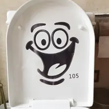 Черный ПВХ улыбающееся лицо наклейка на унитаз настенные наклейки украшение Wc Closestool Пастер 22,5*20 см мультфильм стикер на стену s