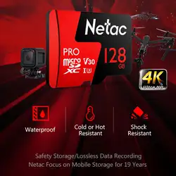 Netac V30 64G/128G UHS-I U3 100 МБ/с. высокое Скорость Pro Micro SDXC TF карты памяти Мобильная карта памяти