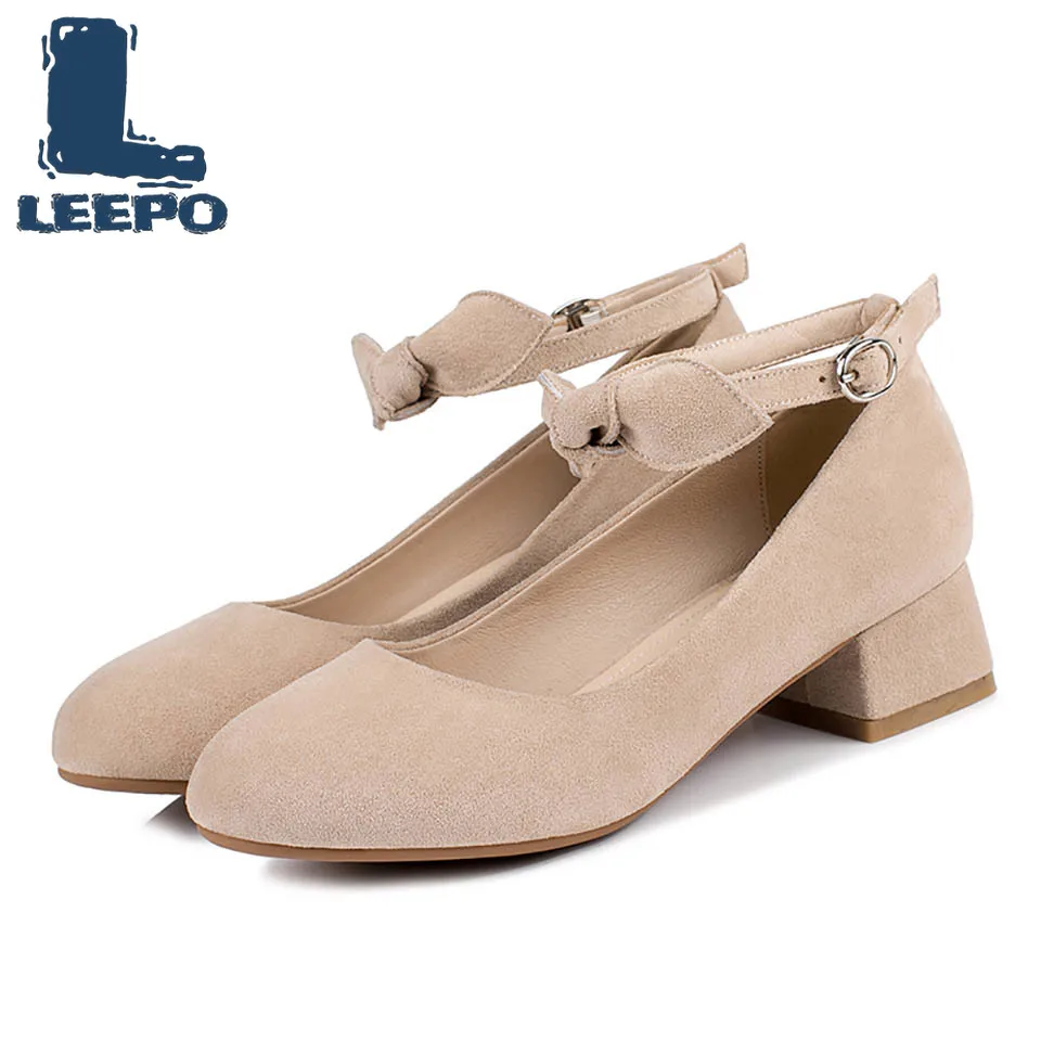 

LEEPO Mary Jane Shoes with Heels Pink Sweet Handmade Block Heels Fenty Beauty Plus Size Elegant Round Toe Single Ladies Shoes