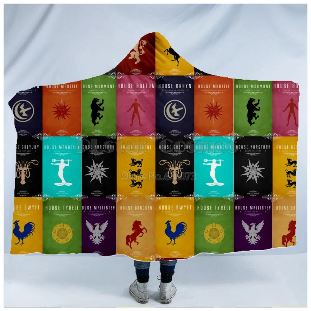 

Plstar Cosmos Game of Thrones Blanket Hooded Blanket 3D full print Wearable Blanket Adults men women Blanket style5