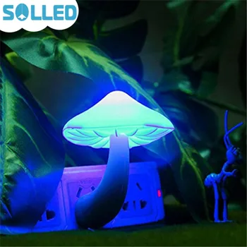 

SOLLED Small LED Lava Lamps Portable Mushroom Night Light Bedside Wall Lamp Blue Light