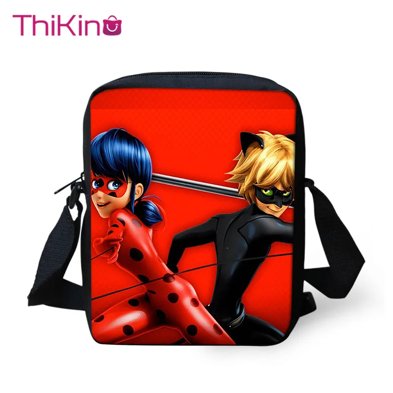 Thikin Ladybug Shoulder Messenger Bag Crossbody Phone Bag for Girls School Supplies Shopping Bags Mochila Infantil