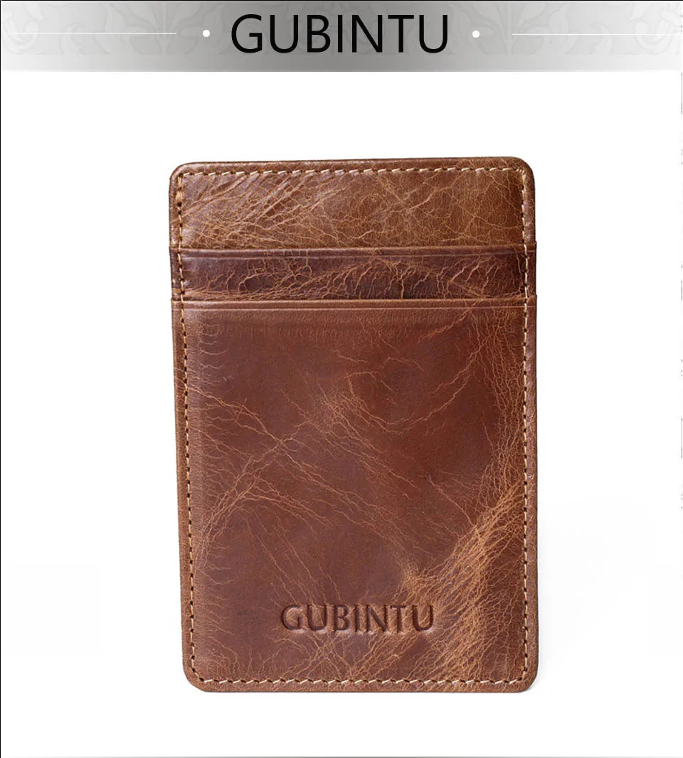 GUBINTU натуральная кожа карта RIFD кошельки ID держатель для карт короткие мужские кошельки винтажные высококачественные брендовые кошельки