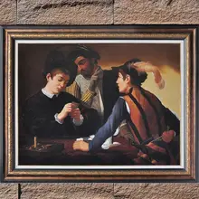 Famous Painting Reproduction Cardsharps by Caravaggio Outstanding Artwork Portrait Canvas Oil Painting Art for Room Decoration