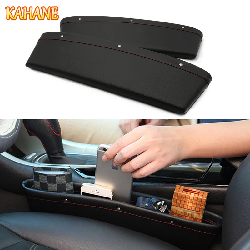 

KAHANE 2x PU Leather Car Seat Slit Gap Box Pocket Storage Glove Box For Toyota CHR RAV4 Avensis Corolla Yaris Volvo S60 V40 CX90