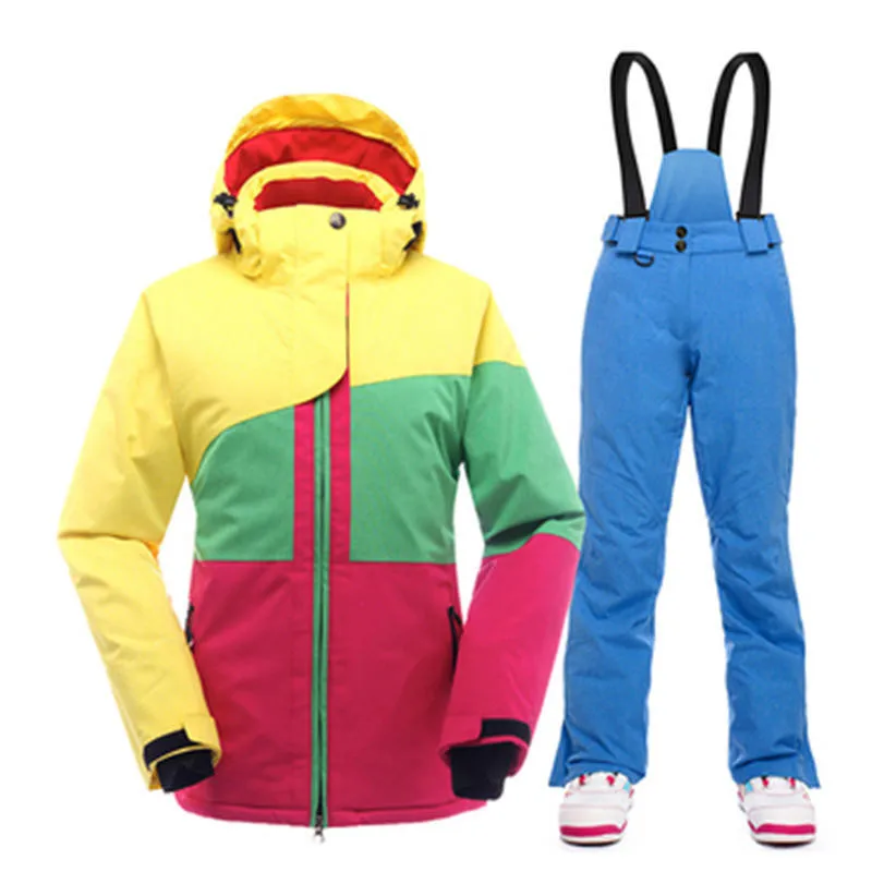 Комплект для сноубординга женский лыжный костюм сноуборд наборы женская зимняя Лыжная спортивная одежда Снежная дышащая водонепроницаемая уличная одежда