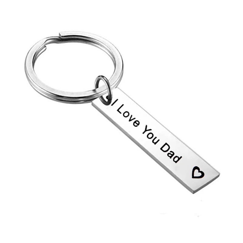 Брелок для ключей I Love You Mom/dad модный простой брелок из нержавеющей стали