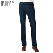 HARPIA Mid повседневные джинсы с талией женские тонкие прямые джинсовые штаны темно-синие женские эластичные джинсовые брюки Femme размера плюс 8xl 9xl