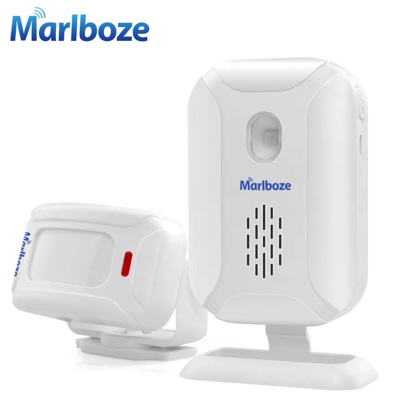 Marlboze Shop Shop Hause Entry Sicherheit Willkommen Chime Türklingel Drahtlose Infrarot IR Motion Sensor Willkommen gerät Türklingel Alarm Preise