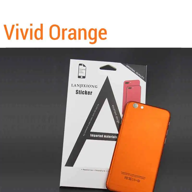 Роскошные яркие наклейки на мобильный телефон для iPhone 7 6 6 S 8 Plus 5 задняя защитная пленка наклейка для iPhone X XS наклейка Adesivos Pegatinas - Цвет: Orange