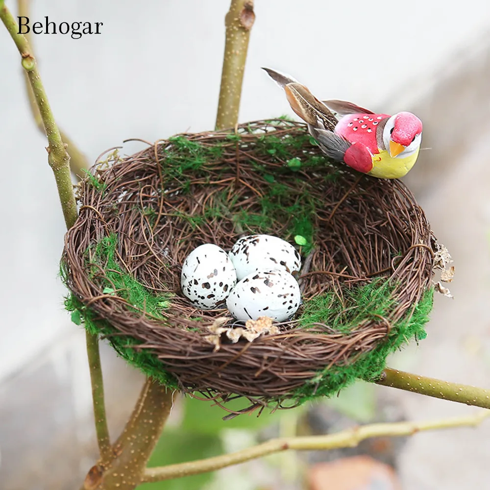Behogar, винтажная Милая ручная работа, лоза, птичье гнездо, домашняя клетка для животных, для свадебной фотосъемки, реквизит, пасхальный декор