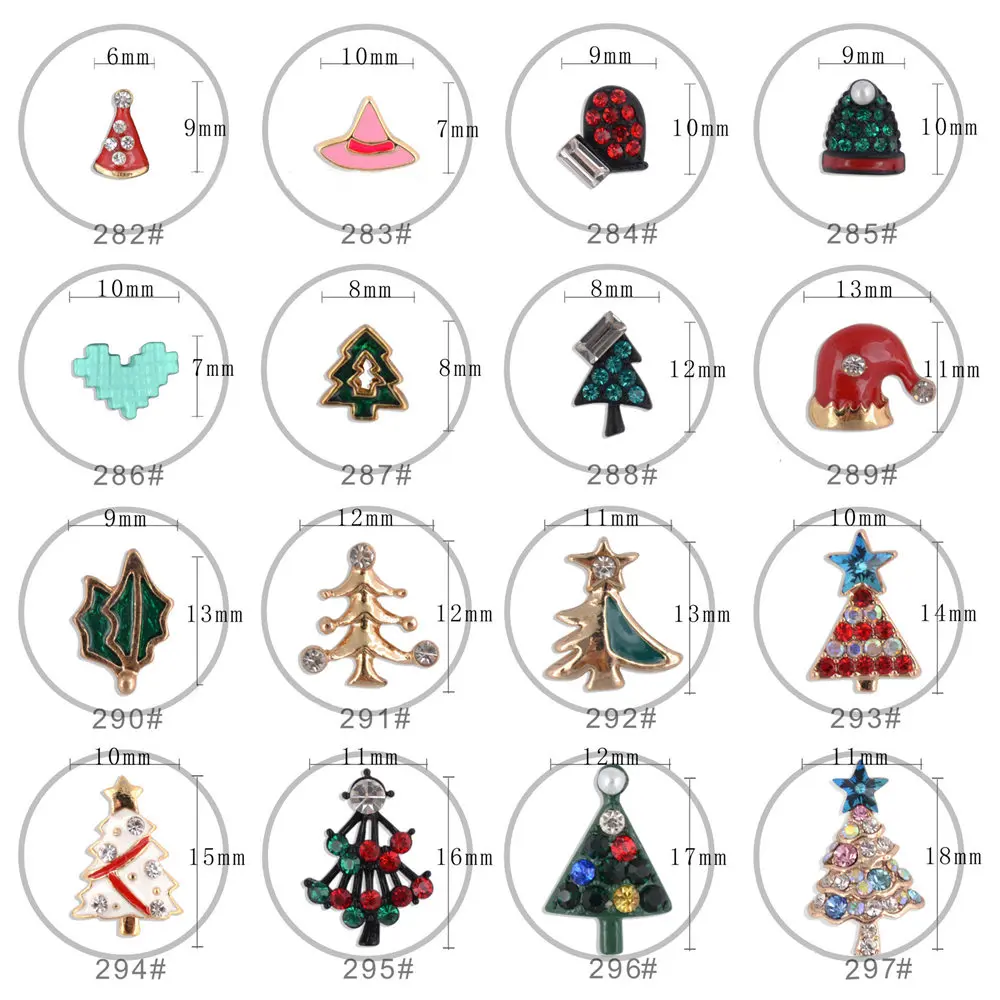 Árvore de Natal Chapéu de Natal Unhas de Gel Lote Liga Novos 3d Unha Art Adesivos Glitter Ferramentas Faça Você Mesmo Rhinestone & Decoração 100 Pçs –