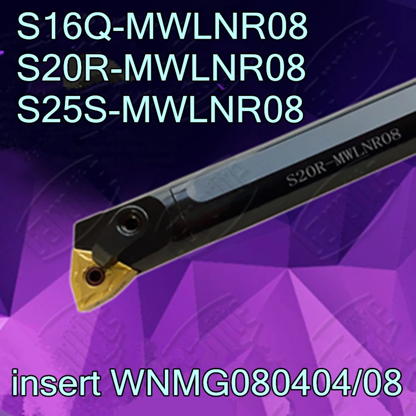 S16Q-MWLNR08 S20R-MWLNR08 S25S-MWLNR08   insert WNMG080404/08 CNC Inner hole turning tool bar Free shipping cnc spindle motor