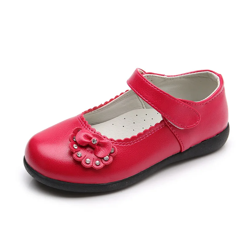 2018NEW Spring Autumn Childrens leather shoes Baby Girls Shoes flowers student Kids shoes for Wedding Party