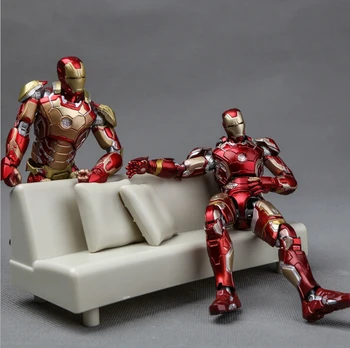 

Marvel Iron Man Mark MK 42 43 with Sofa PVC Action Figure Toy Collection Model
