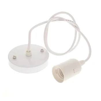 

Black/White1m E27 Lamp Base Ceiling Pendant Light Lamp Holder Socket Lamp Bases Hanging Light Fitting Decor 110V 220V