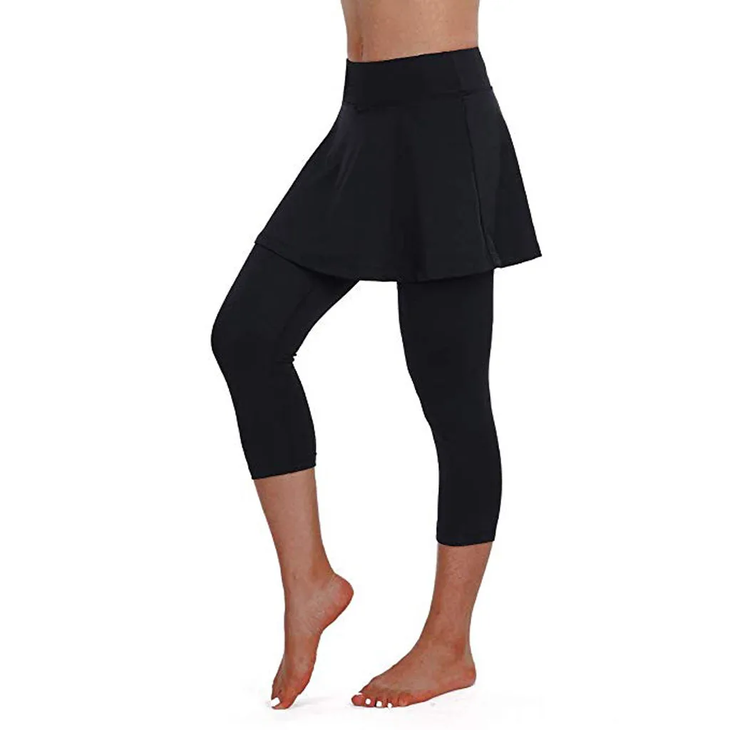Леггинсы для фитнеса Feminina повседневная юбка со средней талией леггинсы брюки для тенниса спортивные фитнес укороченные брюки женские леггинсы# N