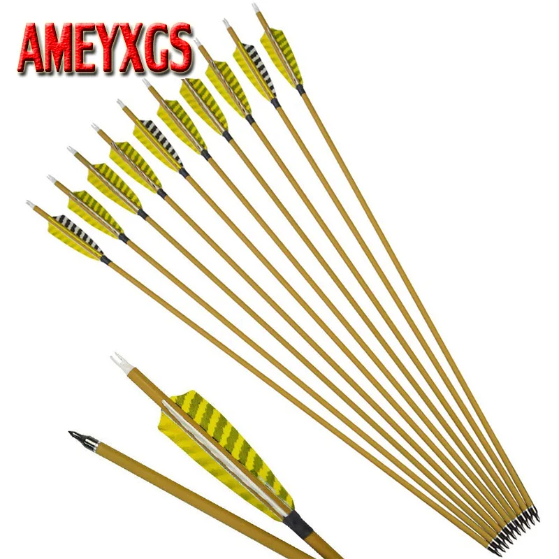 Tiro com Arco Acessório de Tiro de Caça ao ar Carbono Flecha 76 cm Spine500 5 Polegada Turquia Pena Livre 3 – 6 12 Pcs