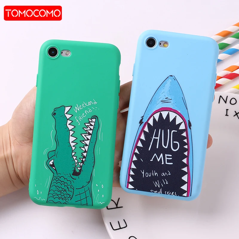 

Funny Crocodile Shark Cartoon Soft TPU Silicone Matte Case Fundas Coque Cover For iPhone 11 6 6S 5 5S 8 8Plus X XS Max 7 7Plus