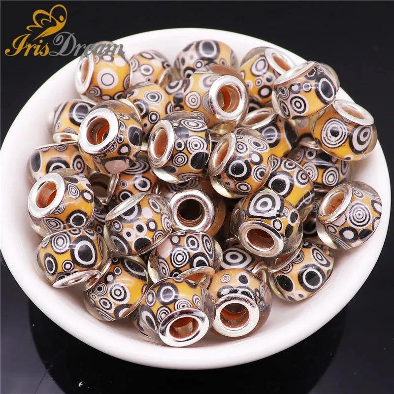 

50Pcs Large Hole European Crystal Spacer Beads fit Pandora Bracelet Bangle Snake Chain DIY Charms for Women Girls Jewelry Making