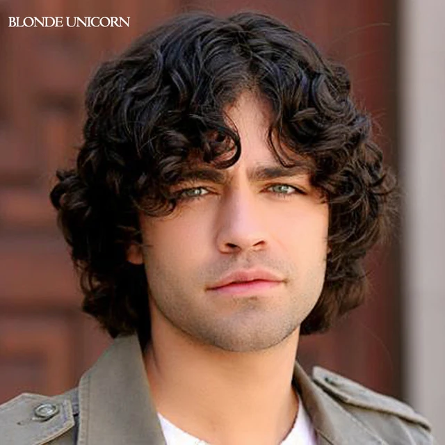 Blonde Unicorn Middle Parting Short Curly Wigs For men Blonde Unicorn Middle Parting Short Curly Wigs For men