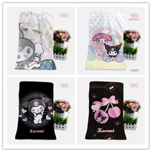 IVYYE 1PCS Black Kuromi Fashion Customized Anime Bath Towels Handkerchief Soft Face Towel Cartoon Washcloth Unisex NEW