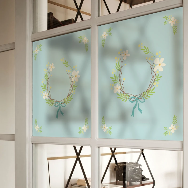 

Custom Stained Static Cling Window Film Frosted Opaque Privacy Glass Sticker Home Decor Digital print BLT630 Flower's Promise