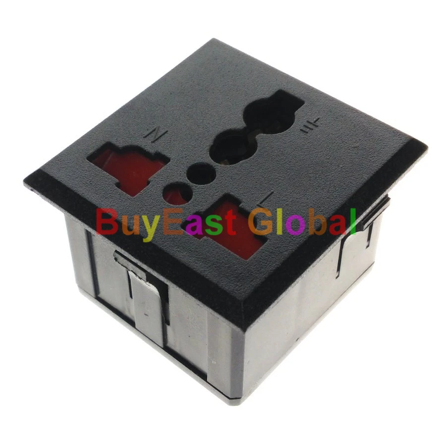 (6 PCS) Universal Mulit Outlet Power Socket Panel Mount Receptacle With Safety Shutter AC100