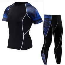 Newest Gyms Sport Suit Fitness Compression Sets T Shirt Men 3D Printed Sportswear Set Men Short Sleeve T-shirts And Leggings Newest Gyms Sport Suit Fitness Compression Sets T Shirt Men 3D Printed Sportswear Set Men Short Sleeve T-shirts And Leggings