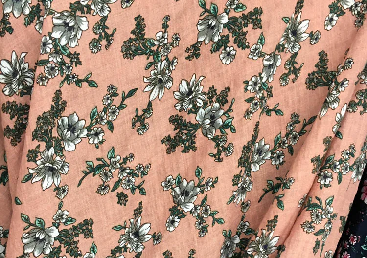 SUJASANMY вискозное с хлопковым принтом дикое Цветочное платье Tissu швейная текстильная ткань юбка метр ткань маленький цветок