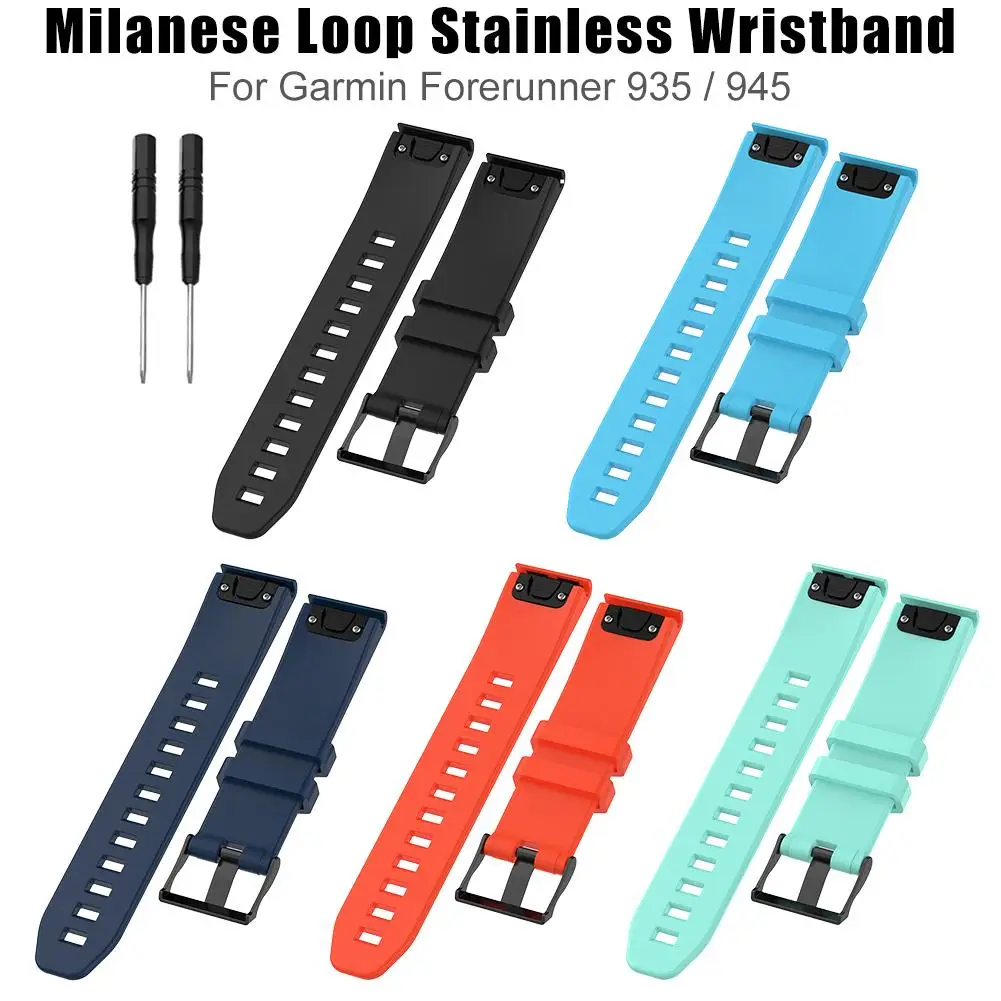 

Quick Release Silicone Sport Wristband Quickfit Watch Band Strap For Garmin Forerunner 945 935 Smart Watch With Tools
