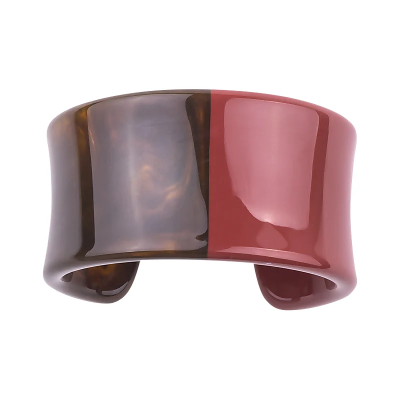 Classic Resin Cuff Fashion Open Bracelets Bangles for Women Mix Colors Acrylic Wide Big Bracelets Female Simple Charm Jewelry (4)
