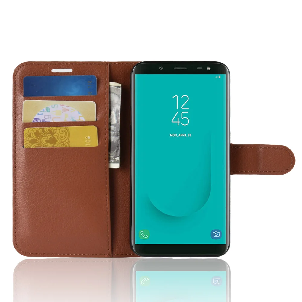 Роскошный футляр для телефона Funda Samsung J6 2018 J600F J600 SM Coques с откидной крышкой