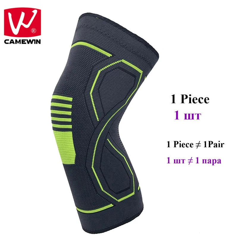 CAMEWIN 1 шт., эластичные дышащие наколенники, наколенники для бега, боли в суставах, артрита и восстановления травм - Цвет: Green