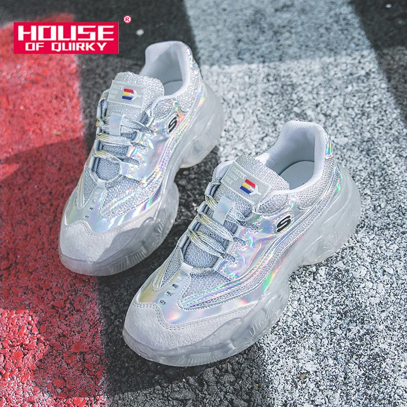 

Jelly Shoes Fashion Breathable Mesh Women Sports Shoes Casual Platform Women Vulcanized Shoes Outdoor Summer Shoes Women Lace-up
