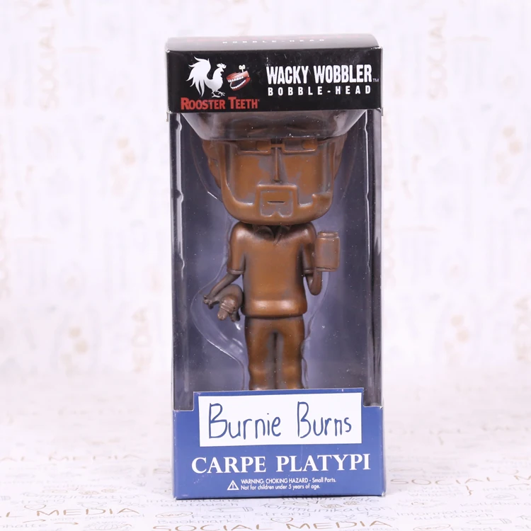 

FUNKO Rooster Teeth Burnie Burns Carpe Platypi Wacky Wobbler Bobble Head PVC Action Figure Collection Toy Doll 18cm FKFG140