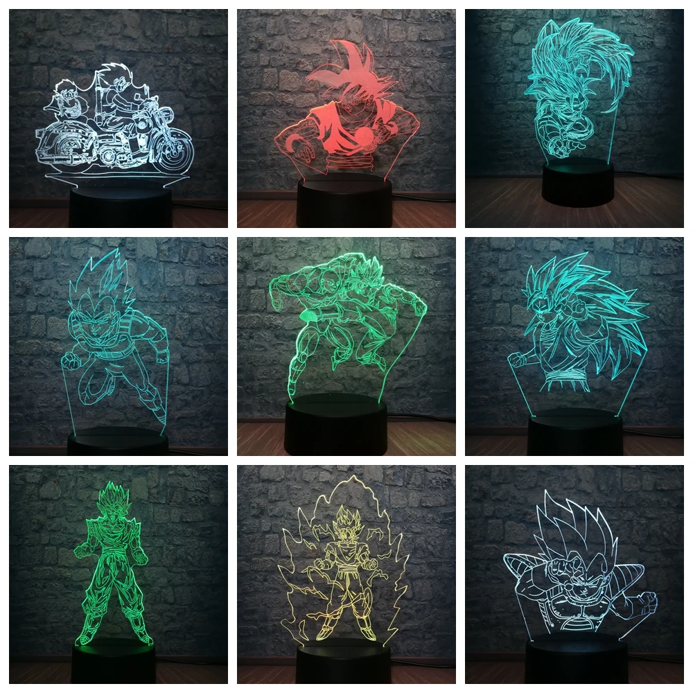 

Dragon Ball Superhero Figure 3D LED Lamp RGB Lighting 7 Color Change Table Night Light Decor Fans Cool Boys Christmas Gift T
