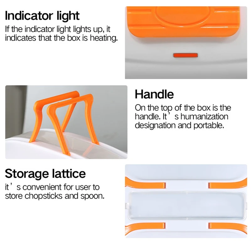 220 V/110 в США/ЕС штекером с использованием Портативный электрическое отопление Коробки для обедов, сделанные Нержавеющая сталь и пластмассовых изделиях Еда грелка для офиса и дома