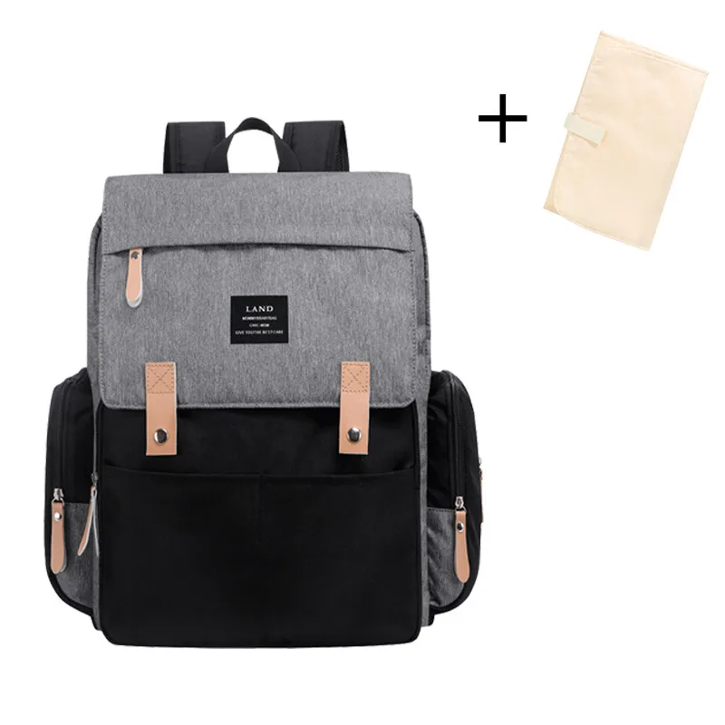 

Land Large Capacity Diaper Bag Fashion Travel Backpack for Mom and Dad Solid Mummy Bags Stroller Organizer Bag for Baby Care