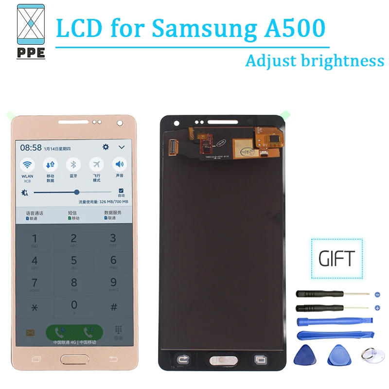 Отрегулировать Яркость для samsung Galaxy A500 A5 2015 ЖК Дисплей A500F A500M A500FU A500Y Сенсорный