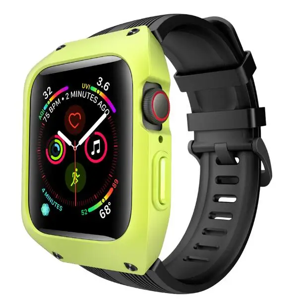 Чехол с полной защитой для Apple Watch, чехол 44 мм, 40 мм, 42 мм, 38 мм, защитный чехол с силиконовым ремешком для часов iWatch Series 5, 4, 3