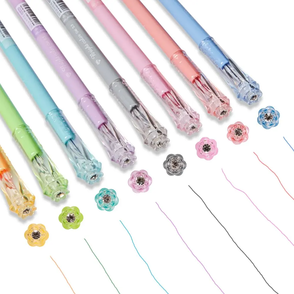 

Umitive Flower Diamond 0.5mm Tip Gel Ink Rollerball Pens Extra Fine Point Pen Creative Drawing Writing Tools Office Stationery