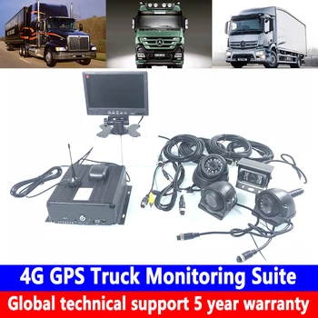 

SD card DVR wireless network remote location monitoring 4 channel video 4G GPS truck monitoring kit commercial vehicle big truck