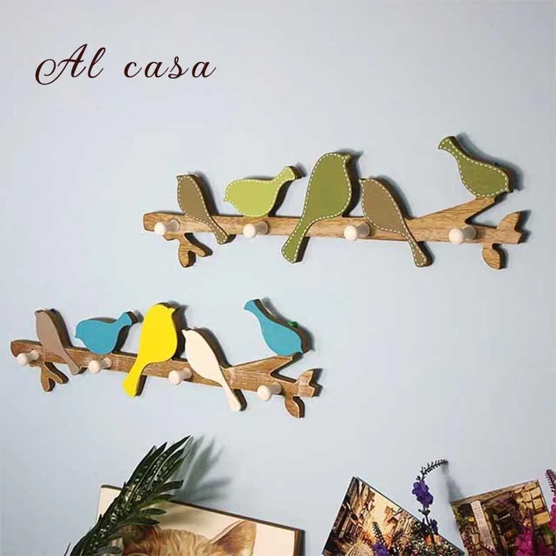 European Retro Style Hanger  childish coat hat  colorful wood rack, coat rack  wall hanging decoration home furniture 4 HOOKS