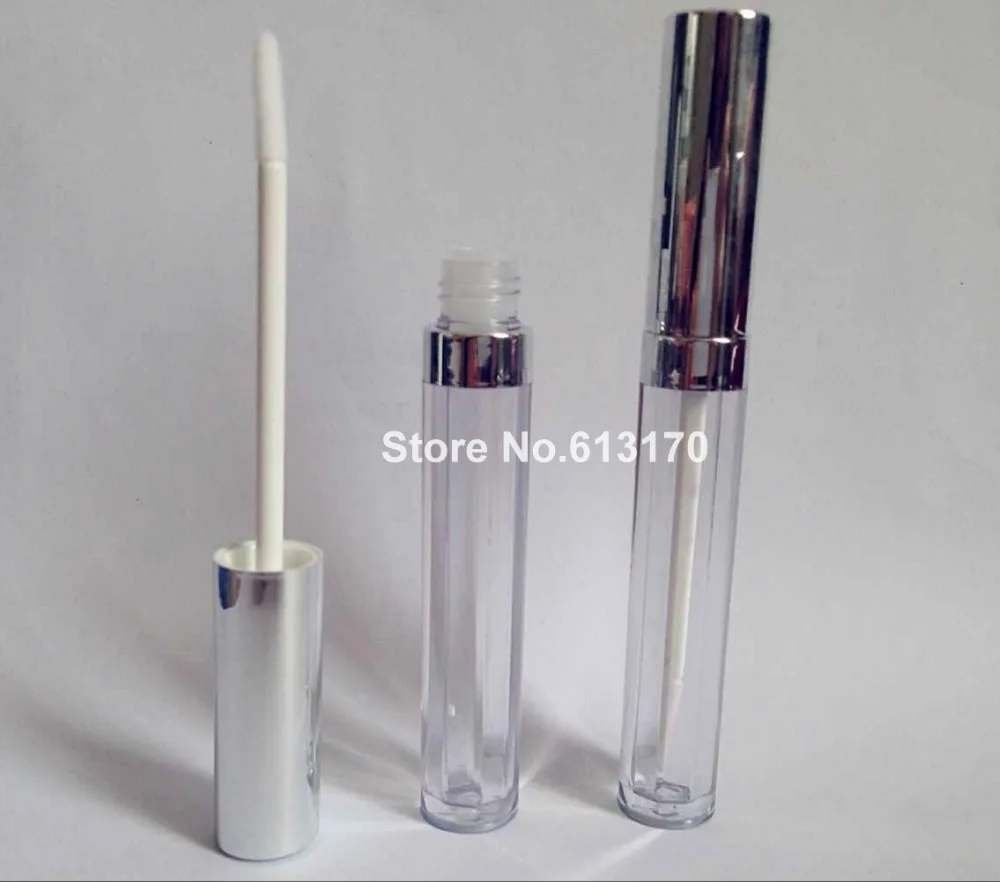 

High quality New 5ML Mini Lip gloss Tube Empty Plastic clear Mascara tubes,silver cap,Eyeliner Cosmetic Container