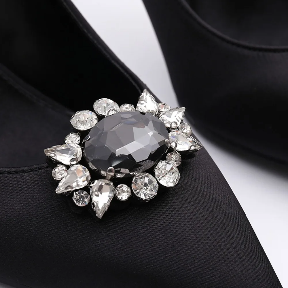 IngeSight.Z 2 Piece Charm Acrylic Strass Crytal Shoe Decoration Women Anklet Shoe Clip Prom Fashion Jewelry Accessories Ornament