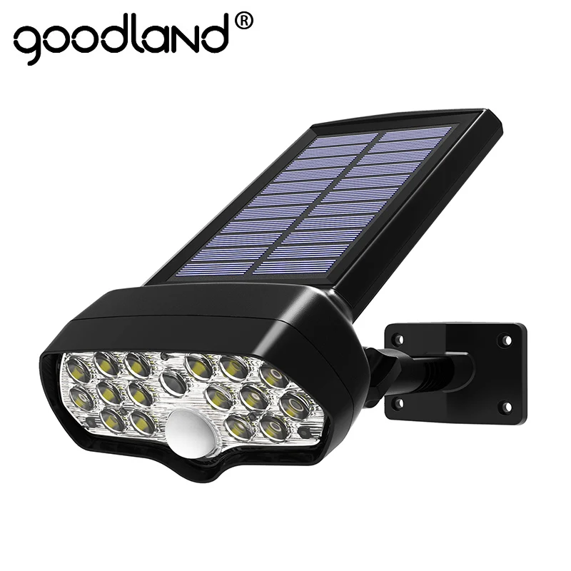 Online Shark LED luz Solar PIR Sensor de movimiento lámpara Solar impermeable focos alimentados por energía Solar lámpara de pared para decoración de jardín al aire libre